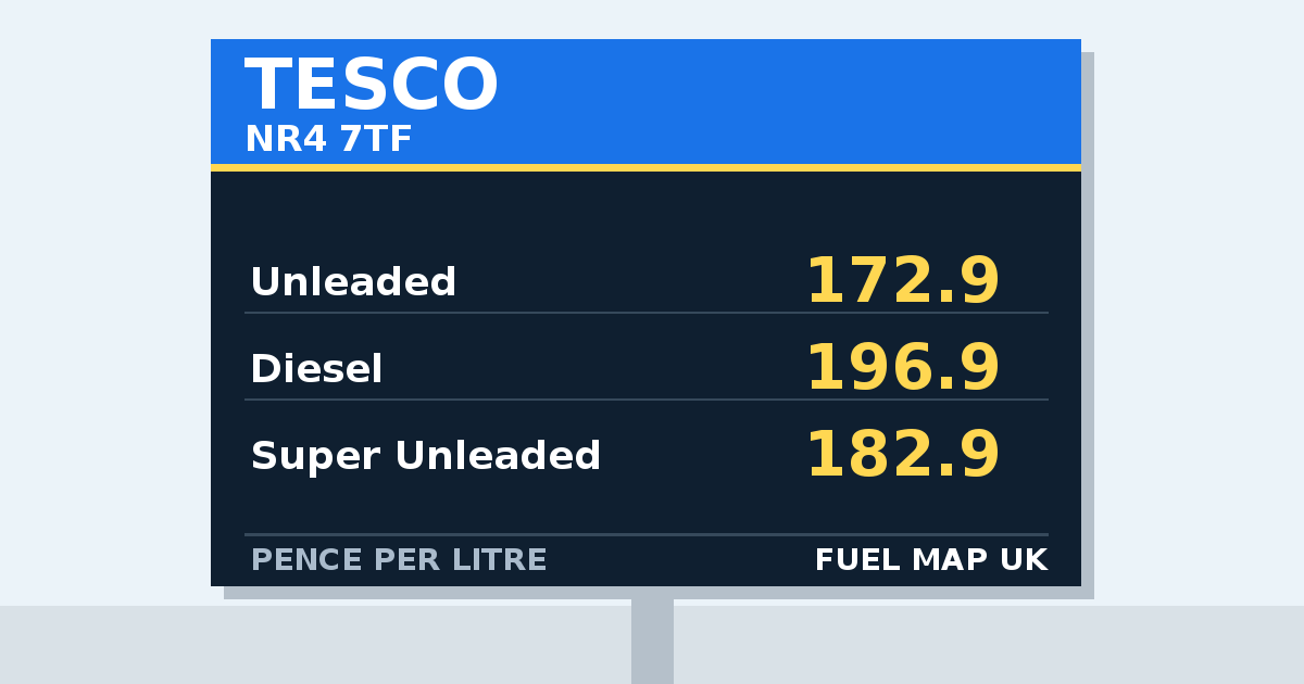 TESCO Fuel Prices in Norwich (NR4 7TF) | Fuel Map UK